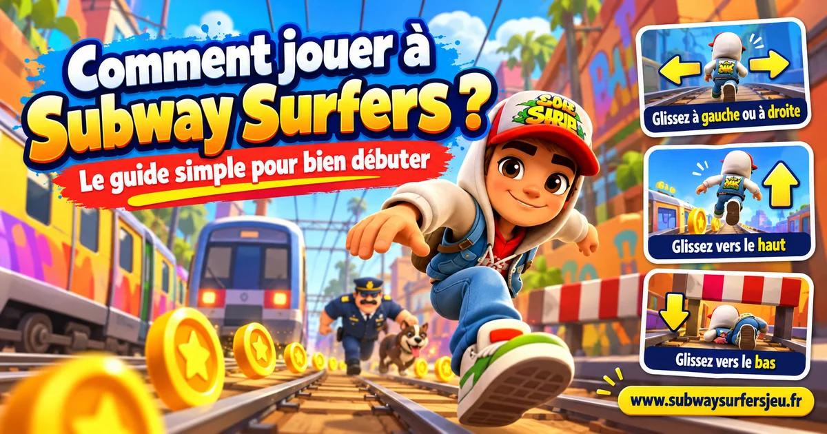 Jake court sur les rails du métro dans Subway Surfers en évitant les trains et les obstacles